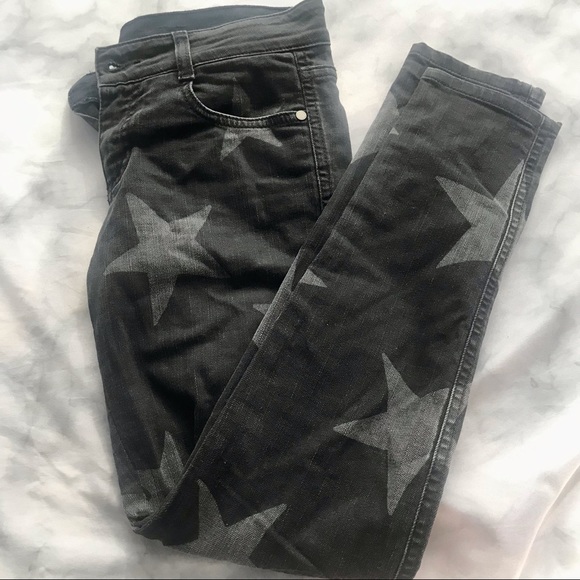Authentic Stella McCartney Black & Grey Star Jeans - Picture 1 of 6